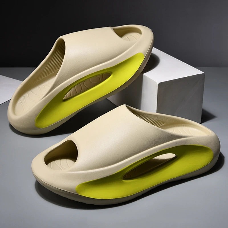 Summer Thick Sole Slippers for Men & Women – Soft EVA Indoor Slides, Beach Sandals & Flip Flops