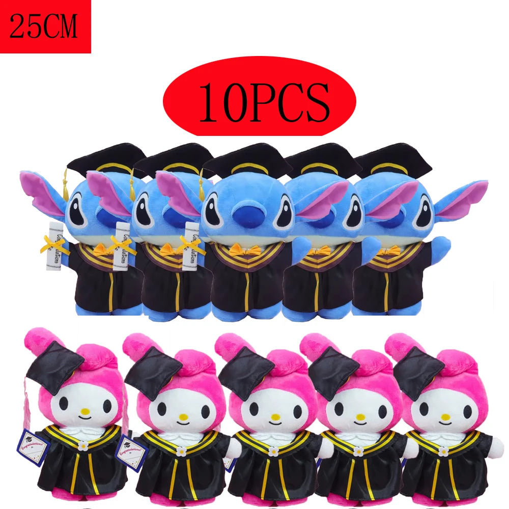 Anime Plush 25cm – Cinnamoroll, My Melody, Kuromi & Hello Kitty Kawaii Soft Stuffed Graduation Doll Gift