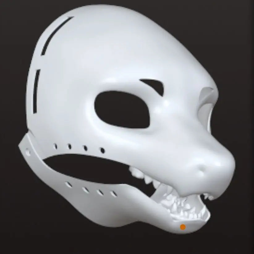 Kigurumi Dragon Base Mask - Movable Jaw Long-Snouted 3D Printed Beast Skull Cosplay Costume Accessory