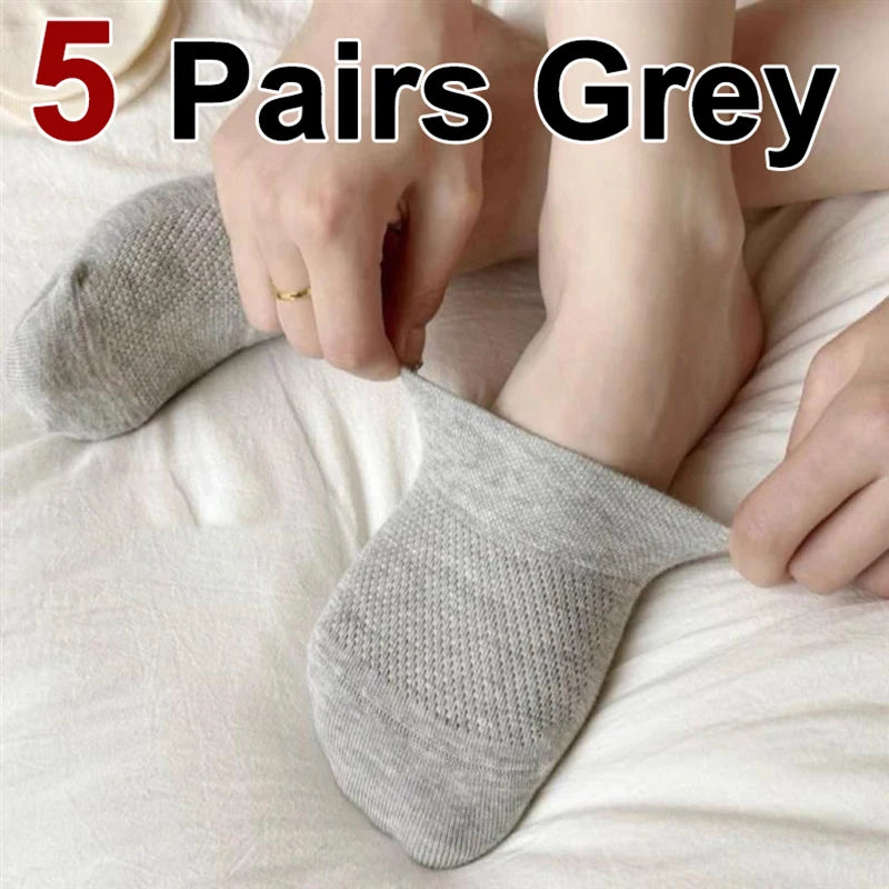 1/5 Pairs Women’s Summer Half Foot Socks – Invisible, Anti-Slip, Breathable Mesh for Comfort & Slippers