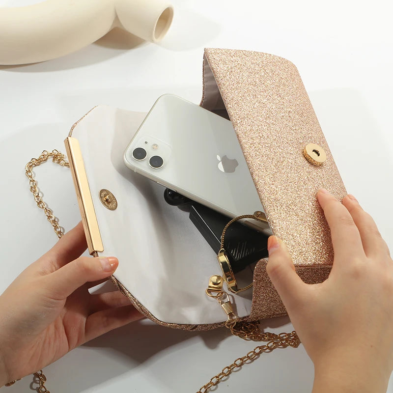 Elegant Fashion Clutch Bag - 2024 Hot Selling Chain Dinner Bag for Bride, Bridesmaid, Lady Handbag