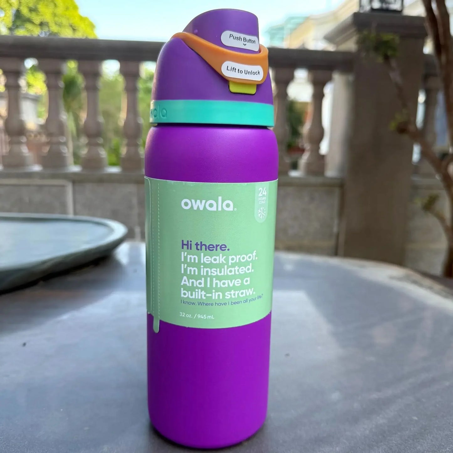 32oz Insulated Stainless Steel Water Bottle with Straw – BPA-Free Sports Bottle, Perfect for Travel