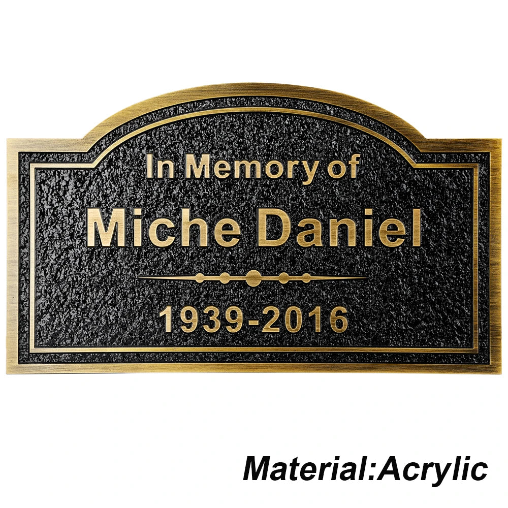 Personalized Memorial Plaque – Custom Engraved Grave Marker for Loved Ones or Pets (Dog & Cat), Remembrance Plaques