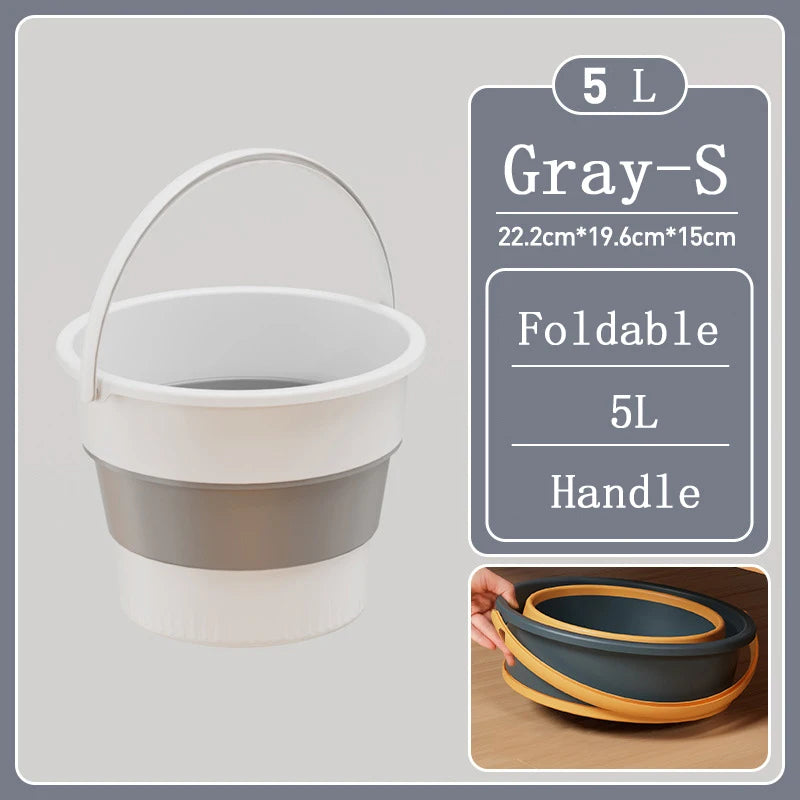 Portable Foldable Silicone Bucket - 5/10/17L Collapsible Basin for Camping, Laundry, Car Wash, Fishing & Household Use