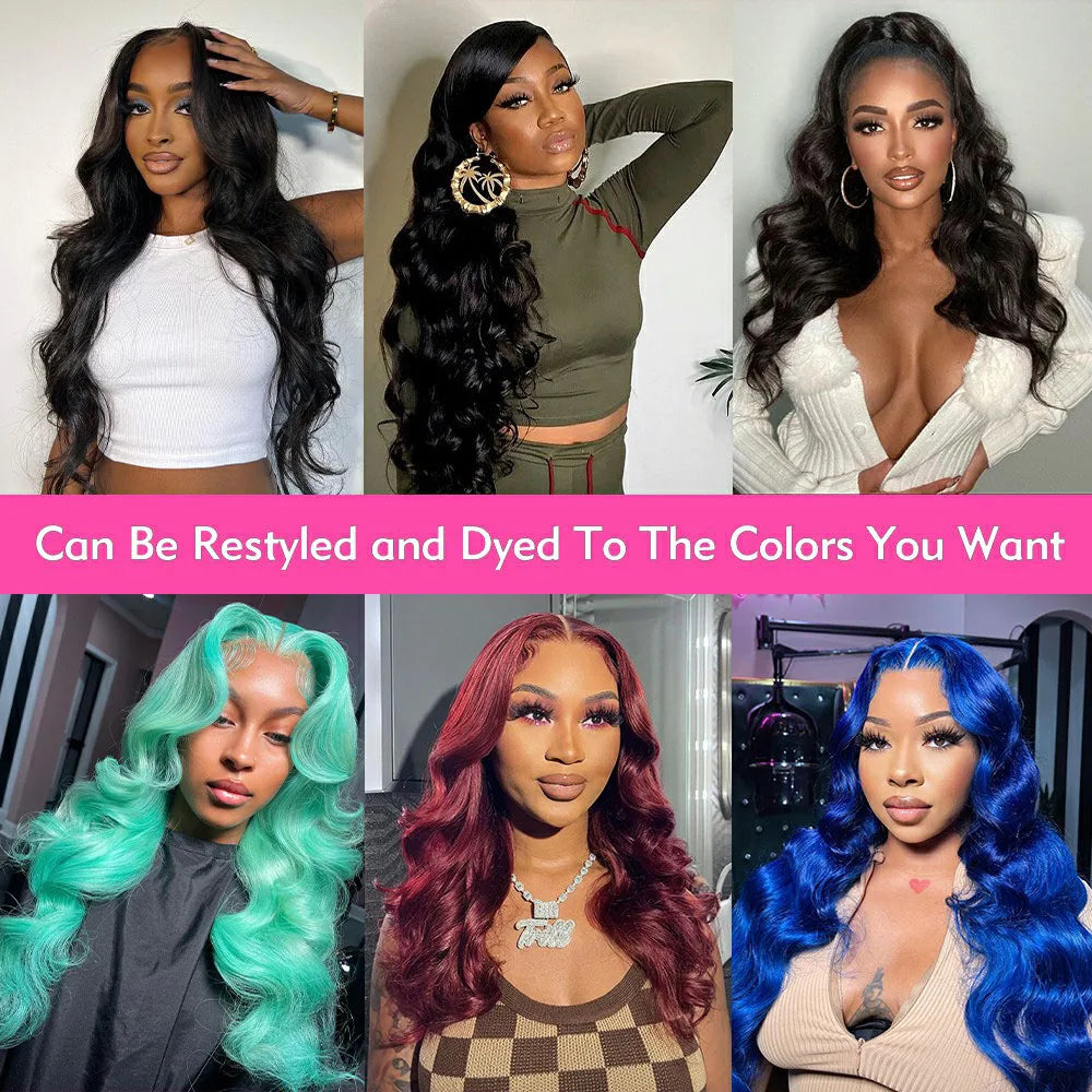 40 Inch 13x6 HD Transparent Lace Frontal Wig – Body Wave & Water Wave, 200 Density 100% Raw Remy Human Hair for Women