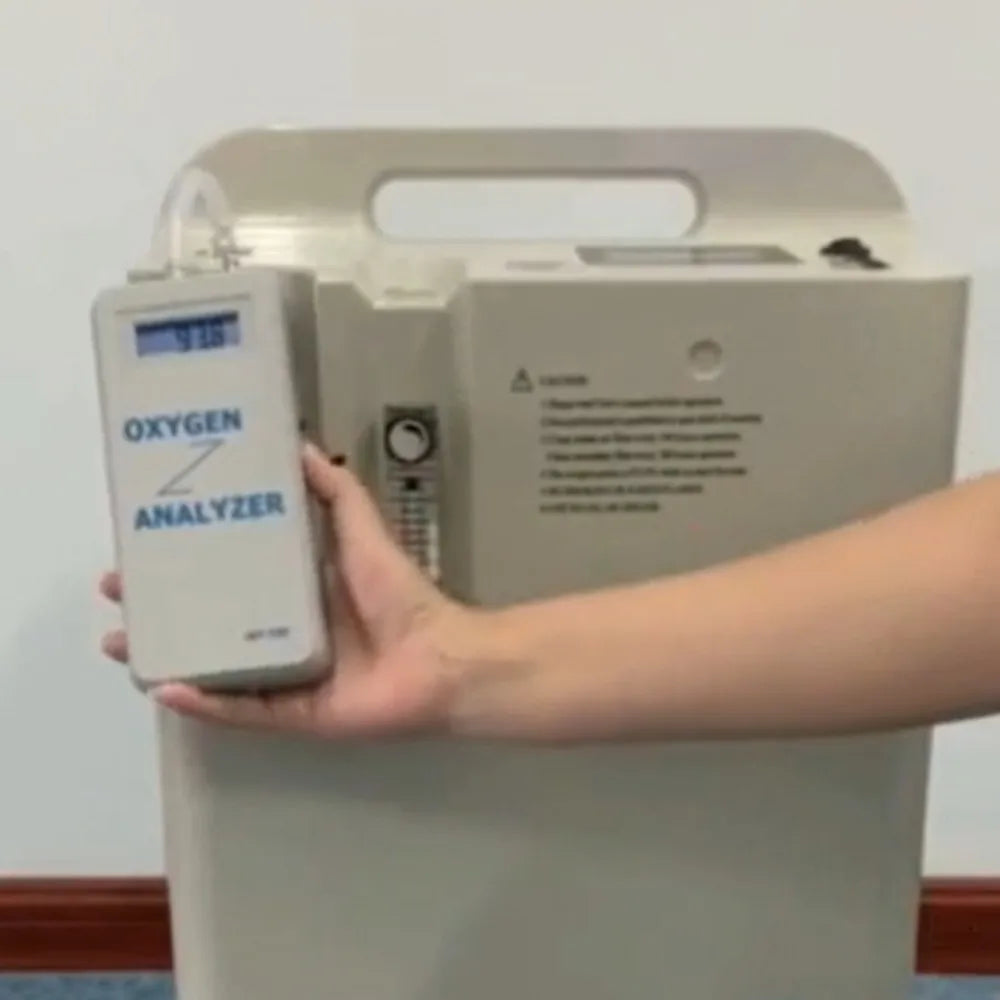 Smart Battery Oxygen Analyzer - Portable LCD Oxygen Purity & Flow Meter for Oxygen Concentrators