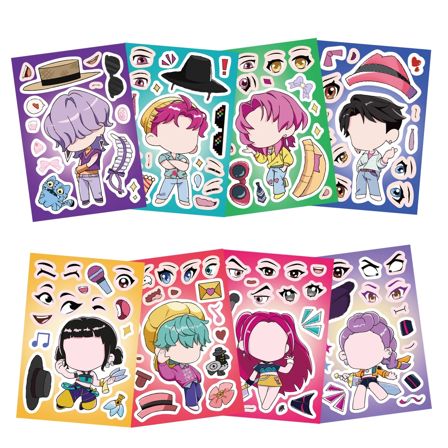 MINISO Kpop Demon Hunter Stickers — 8/32 Sheets Huntrix Scrapbook, Phone, Notebook Decoration & Party Favors Gift