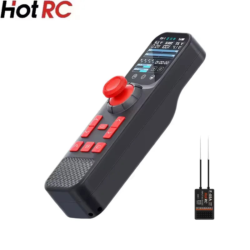 HOTRC DS800 8CH 2.4GHz Radio System - Transmitter Remote Controller with F-08A Receiver for RC Car Boat