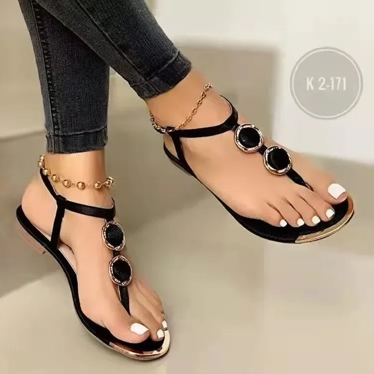 2024 Women’s Summer Casual Sandals – Flat Open-Toe Flip Flops, Luxury Fashion Daily Shoes