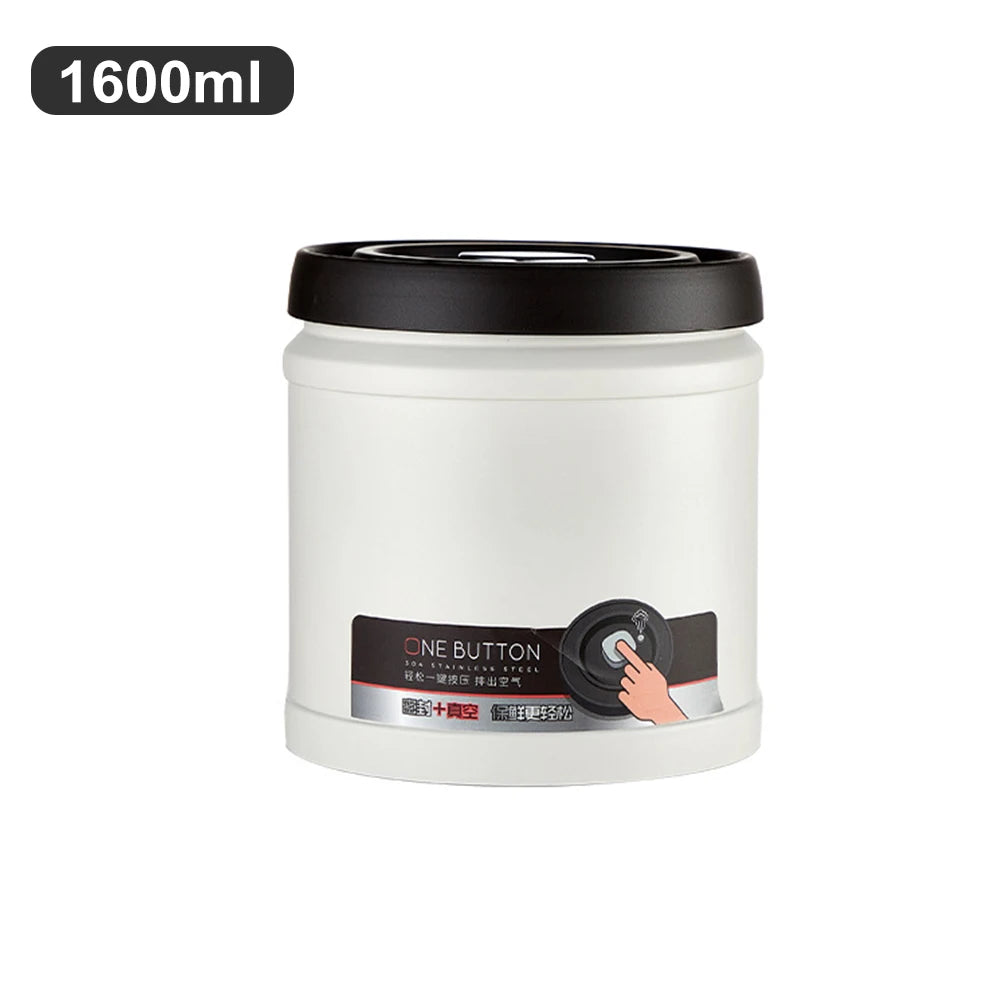 Stainless Steel Coffee Bean Vacuum Sealed Canister — Airtight Storage Tank for Grains, Tea, Nuts & Kitchen Organization