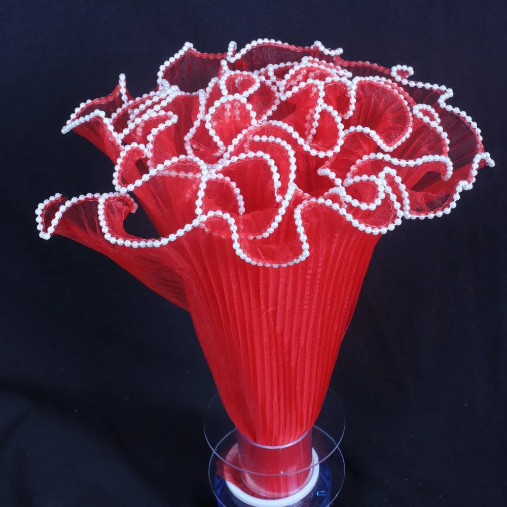 28cm x 4Yards Pearl Lace Flower Wrapping Mesh – Handmade Bouquet & Gift Wrapping Cloth