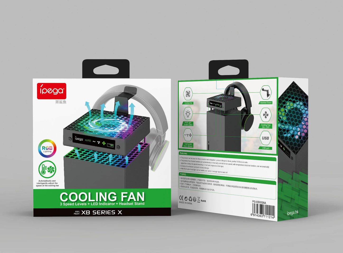 IPEGA Cooling Fan for Xbox Series X - Automatic Fan Speed, Temperature Adjustable, High Performance, Low Noise Cooling System
