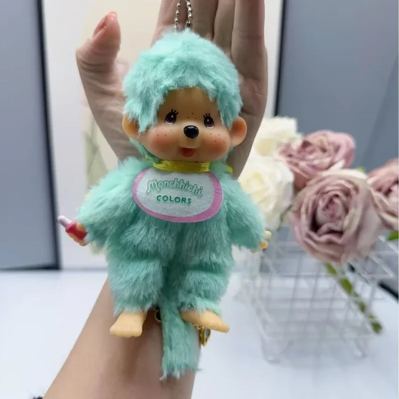 Anime Monchhichi Plush Pendant Doll – Cute Cartoon Character Standing Keychain Claw Machine Toy