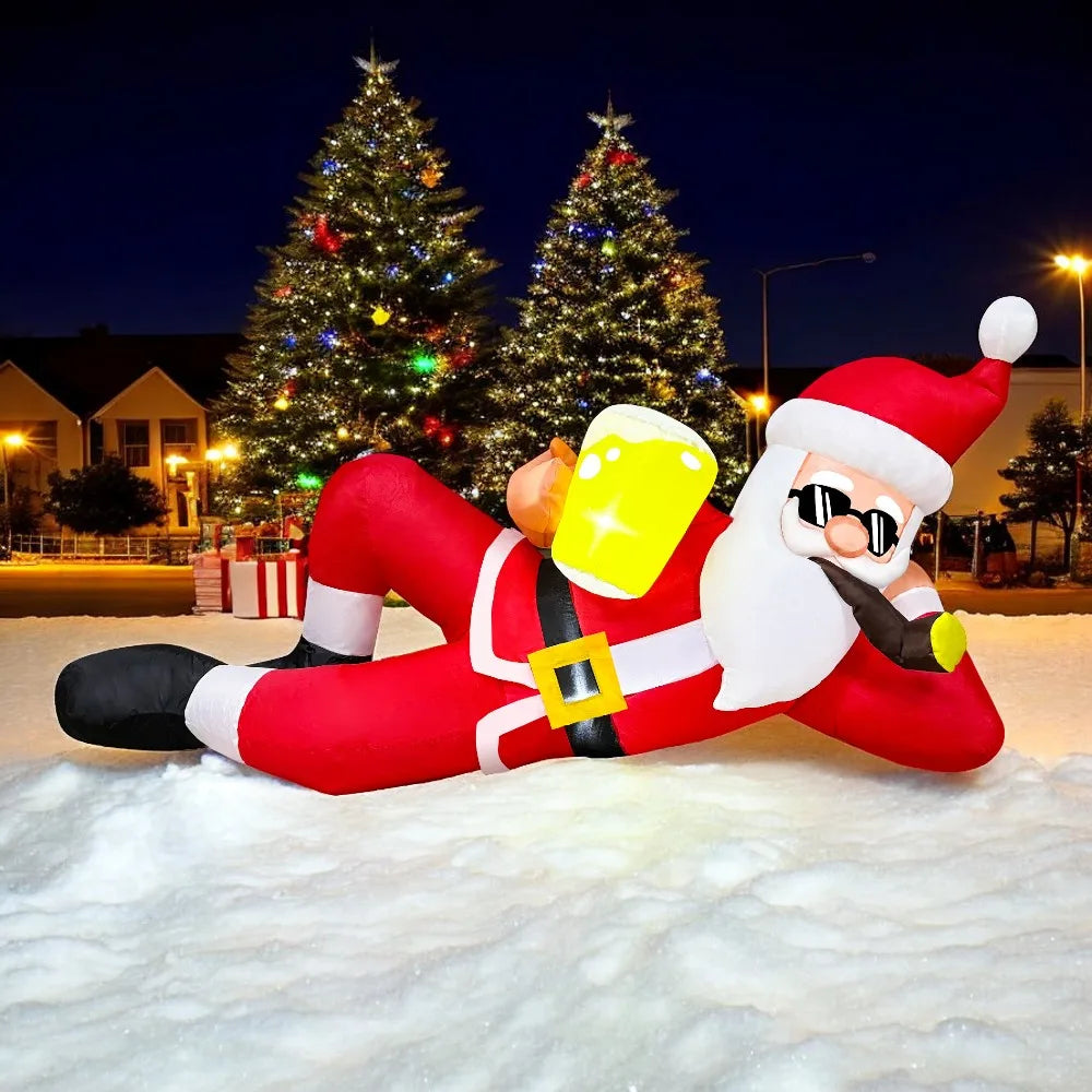 Merry Christmas Tree Arch Inflatable β Santa Claus Sleigh Decoration with LED Light for Home, Garden, and New Year Party Decor