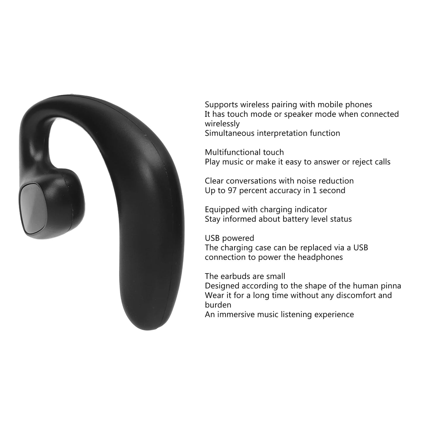 M8 Language Translator Earbuds - Smart Bluetooth Wireless Device with 144 Languages & High Accuracy, Two-Way Translator