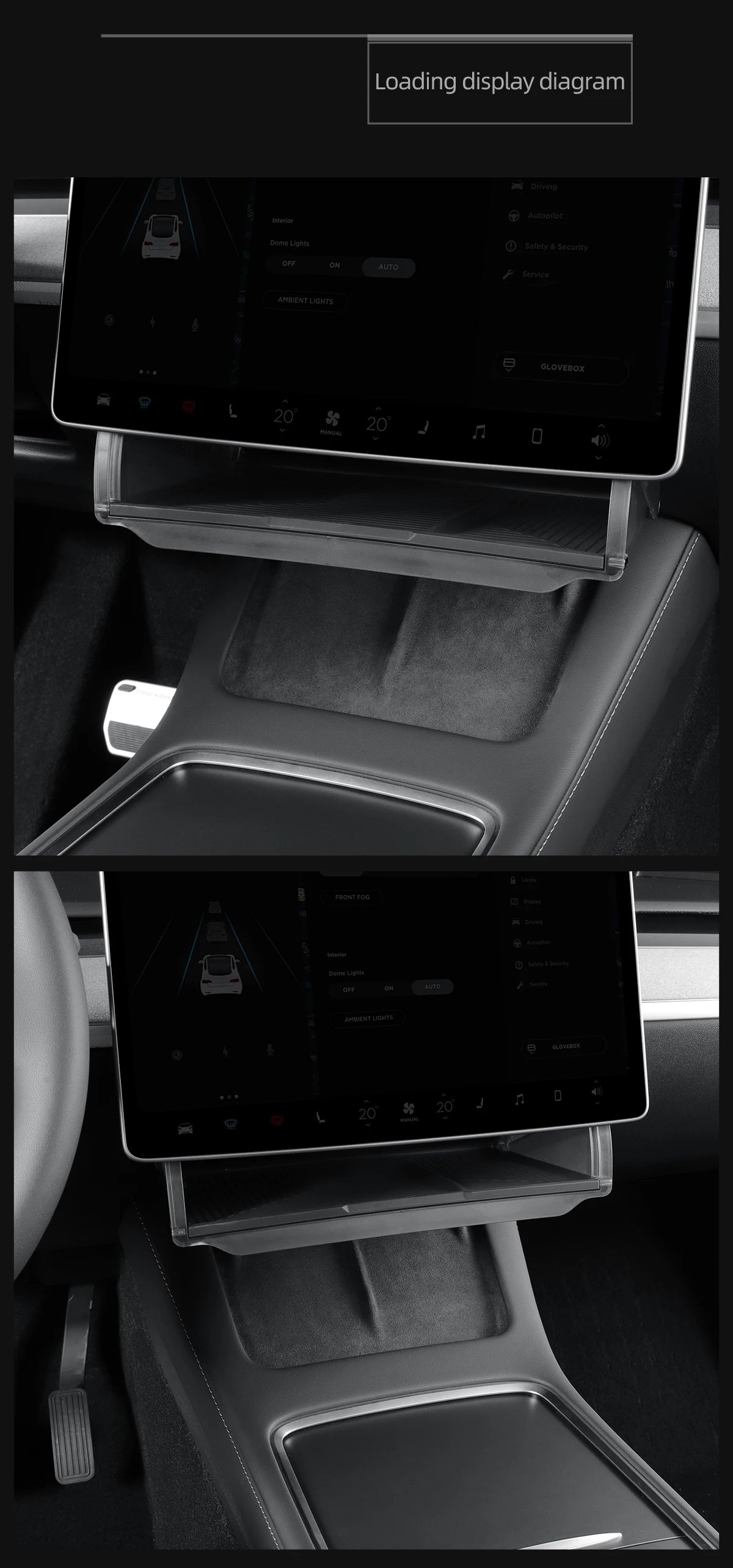 Tesla Model Y 2024 Car Storage Box – Hidden Organizer Tray Under Central Control Screen, Fits Model 3 2021-2022