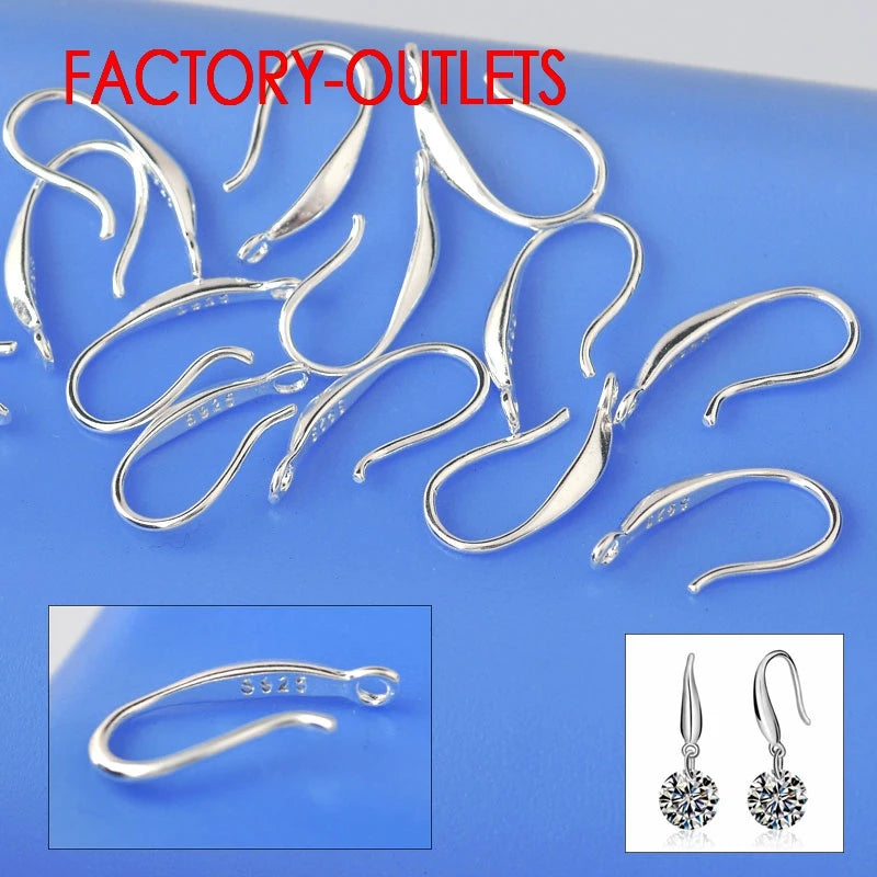 Genuine 925 Sterling Silver Earring Hooks - Smooth DIY Jewelry Findings for Women’s Handmade Earring Designs