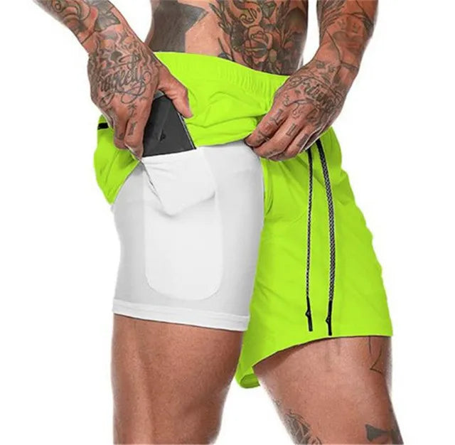 Men’s 2-in-1 Sports Shorts — Double-Layer Running, Gym & Fitness Shorts for Summer