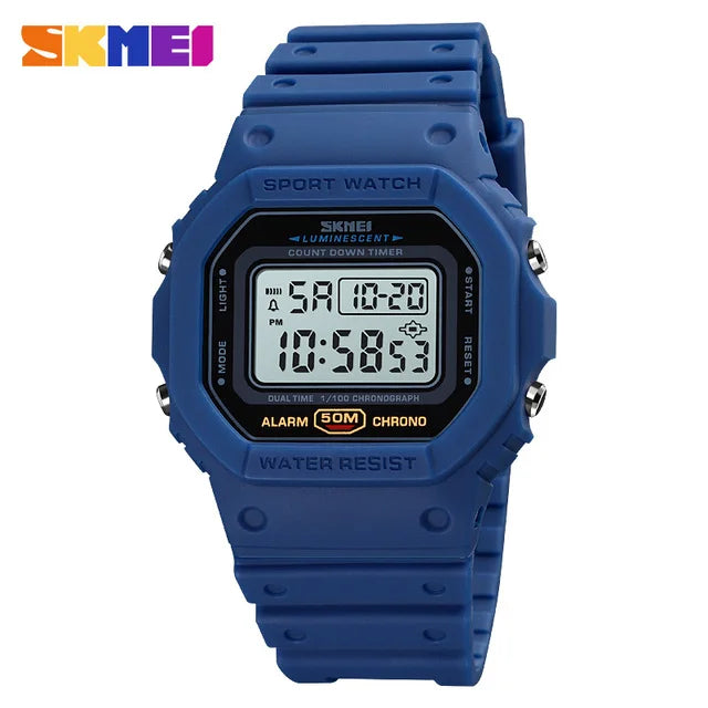 SKMEI 1628 Military Digital Watch for Men - Retro Sport Waterproof Electronic Wristwatch with LED Display
