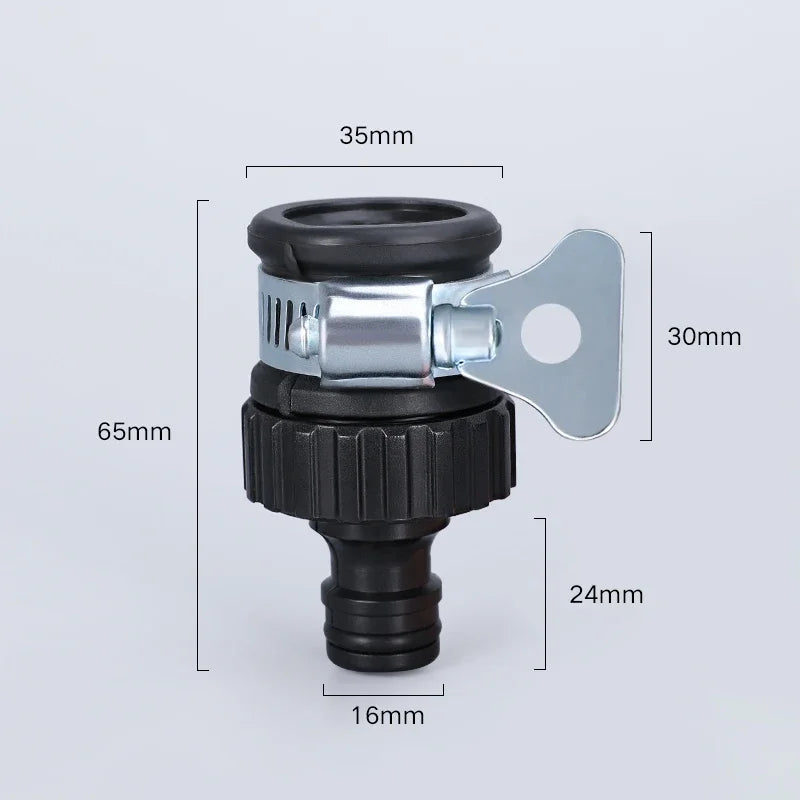2PC Universal Faucet Adapter Set - Plastic Hose Fittings with Quick Connect for Car Wash & Garden Irrigation