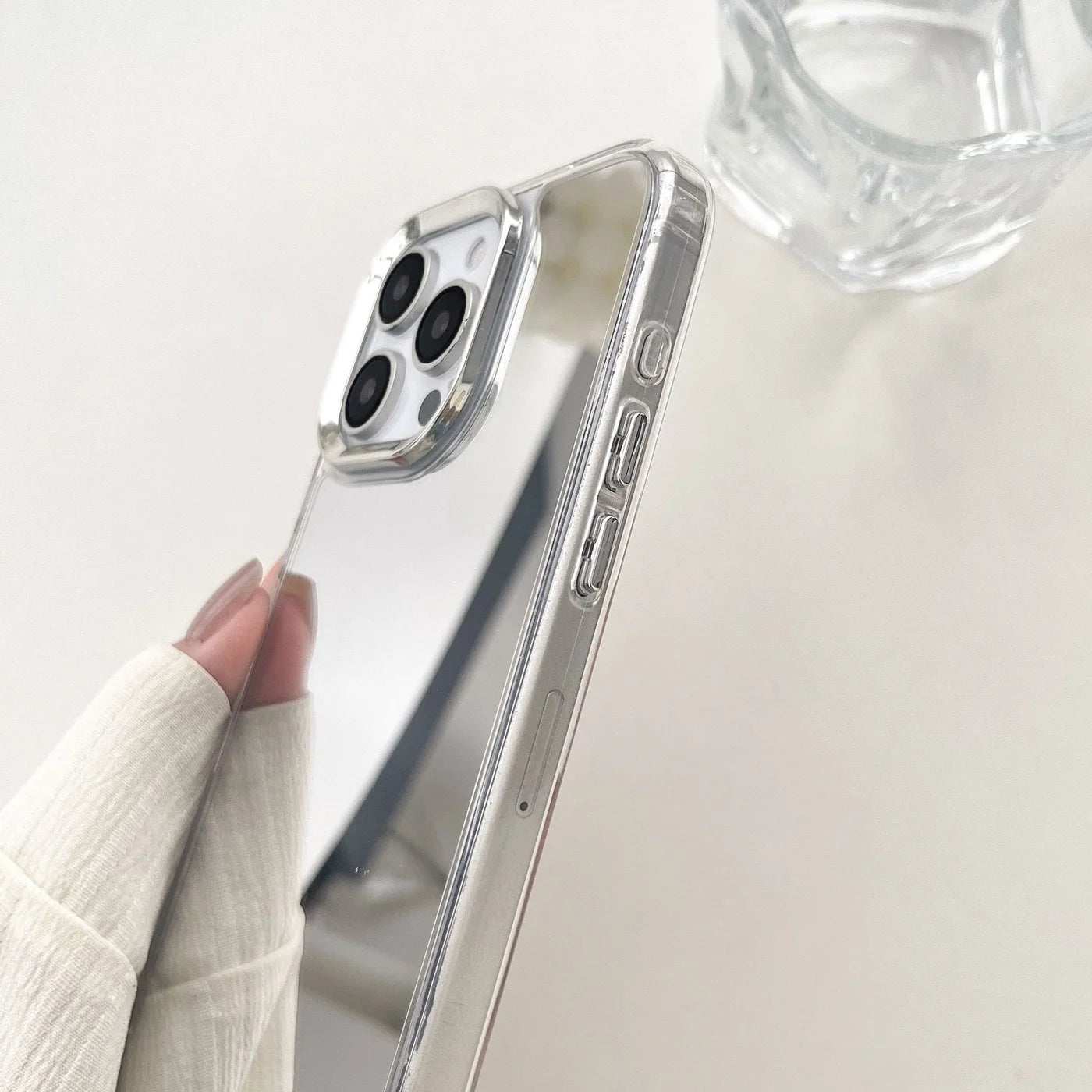 Luxury Plating Makeup Mirror Phone Case for iPhone 17/16/15/14/13/12/11 Pro Max XR X XS – Hard Acrylic Shockproof Bumper Cover
