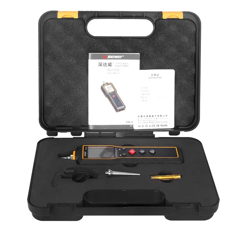 SW-65A Vibration Meter - Handheld Digital Vibration Measurement Instrument for Machinery Testing