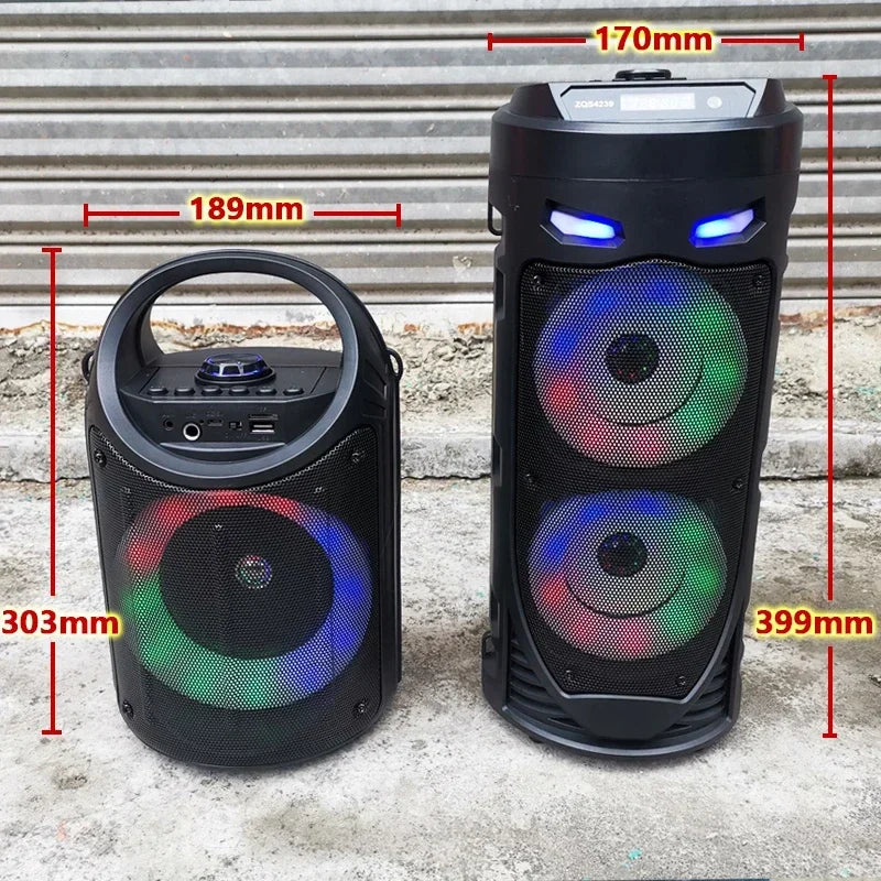 30W Portable Bluetooth Column Speaker – Big Power Stereo, Subwoofer Bass, Party & Family Karaoke, USB, Microphone Included