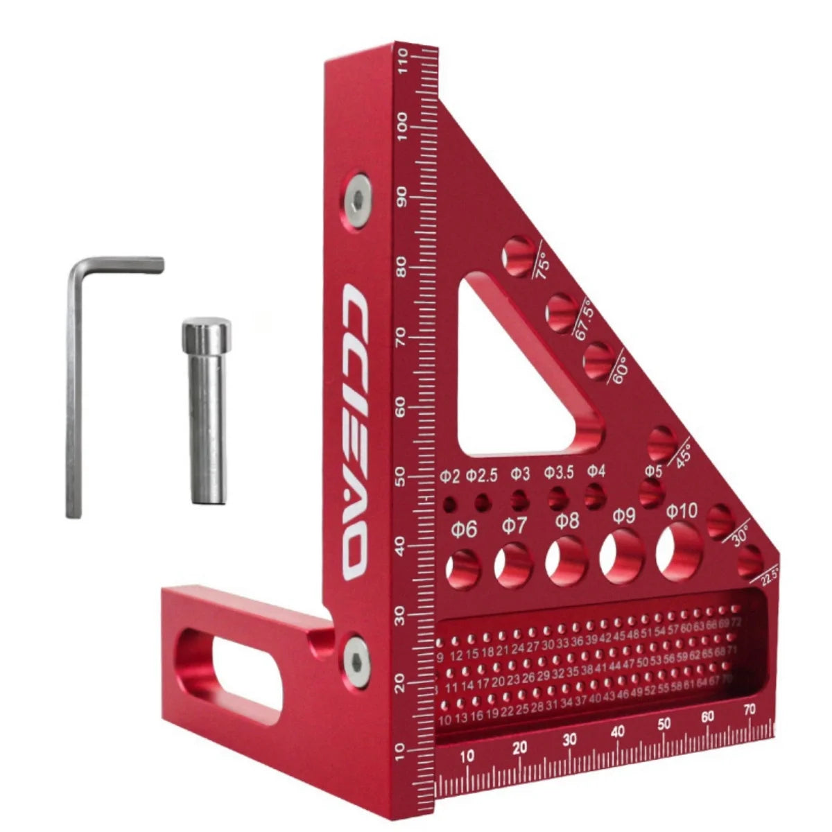 Imperial 3D Multi-Angle Measuring Ruler – 45/90 Degree Aluminum Alloy Woodworking Square Protractor for Engineers & Carpenters
