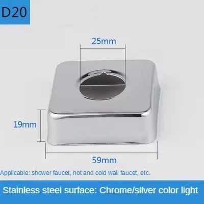 2Pcs Stainless Steel Faucet Decorative Cover – 1/2" & 3/4" Water Pipe Connector Heightening Valve Panel for Kitchen & Shower Faucet Accessories
