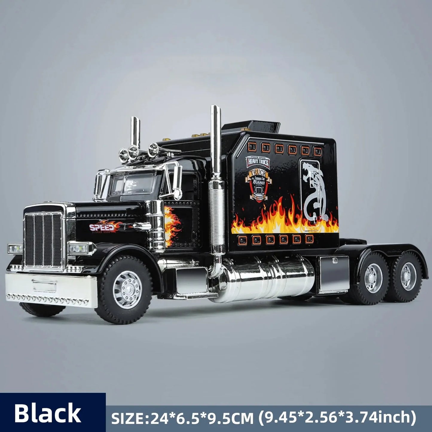 1:24 Scale Peterbilt 389 Tractor Trailer Toy β Lonestar Design Pre-Built Semi Truck with Realistic Functions for Kids