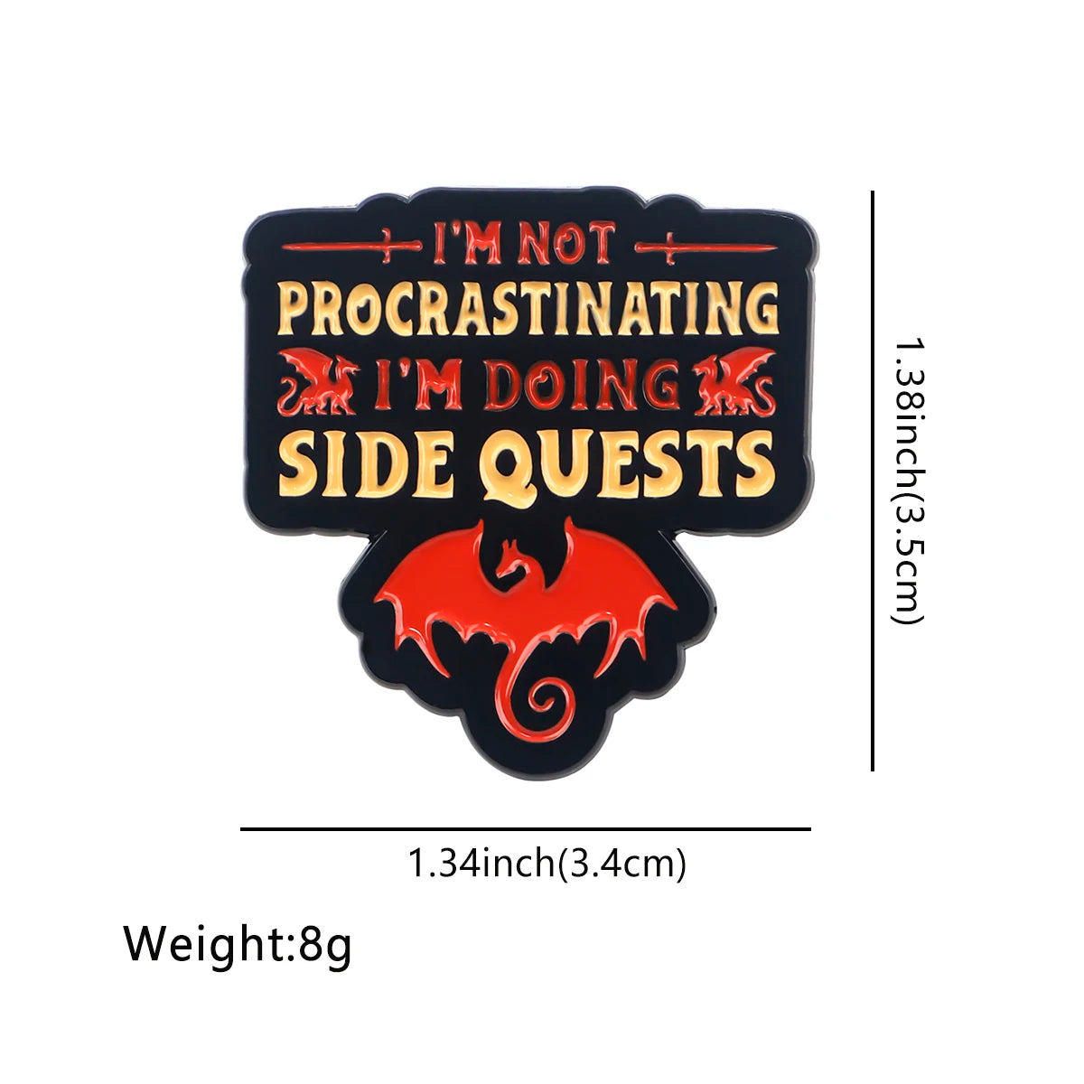 Game Quotes Enamel Pin - Side Quest Lapel Brooch Badge for Backpack Clothing Fashion Jewelry Gift Accessories