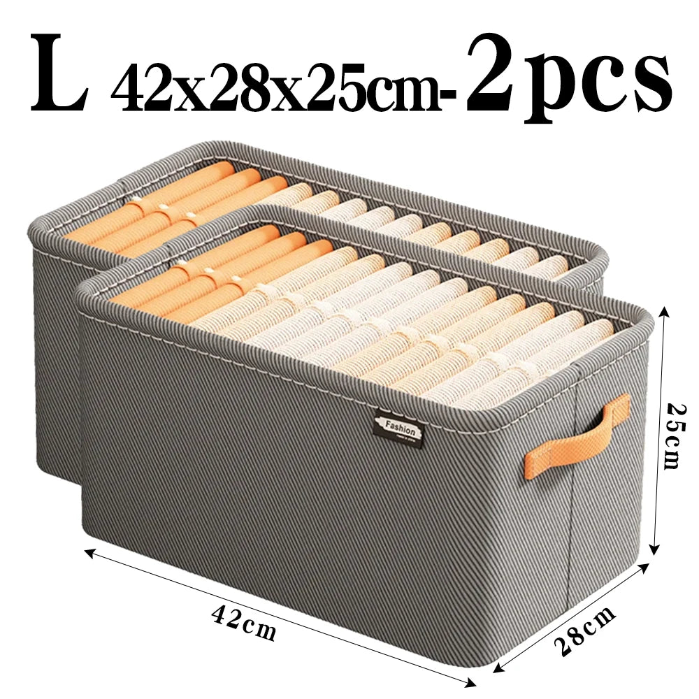 Thick Clothes Storage Organizer Box - Wardrobe Drawer Cabinet Organizer for Pants, Sweaters & Jeans