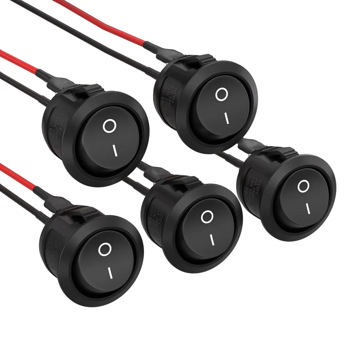 Mini Round Rocker Switches - 2-Pin On/Off 3A 250V 6A 125V Switches for RV, Car, Truck and Boat, 10/20PCS