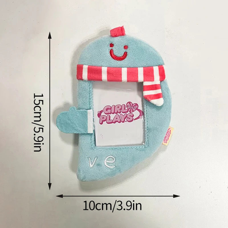 Cute Plush Photo Card Holder - Kpop Idol Bus Card Protector & Picture Album Case