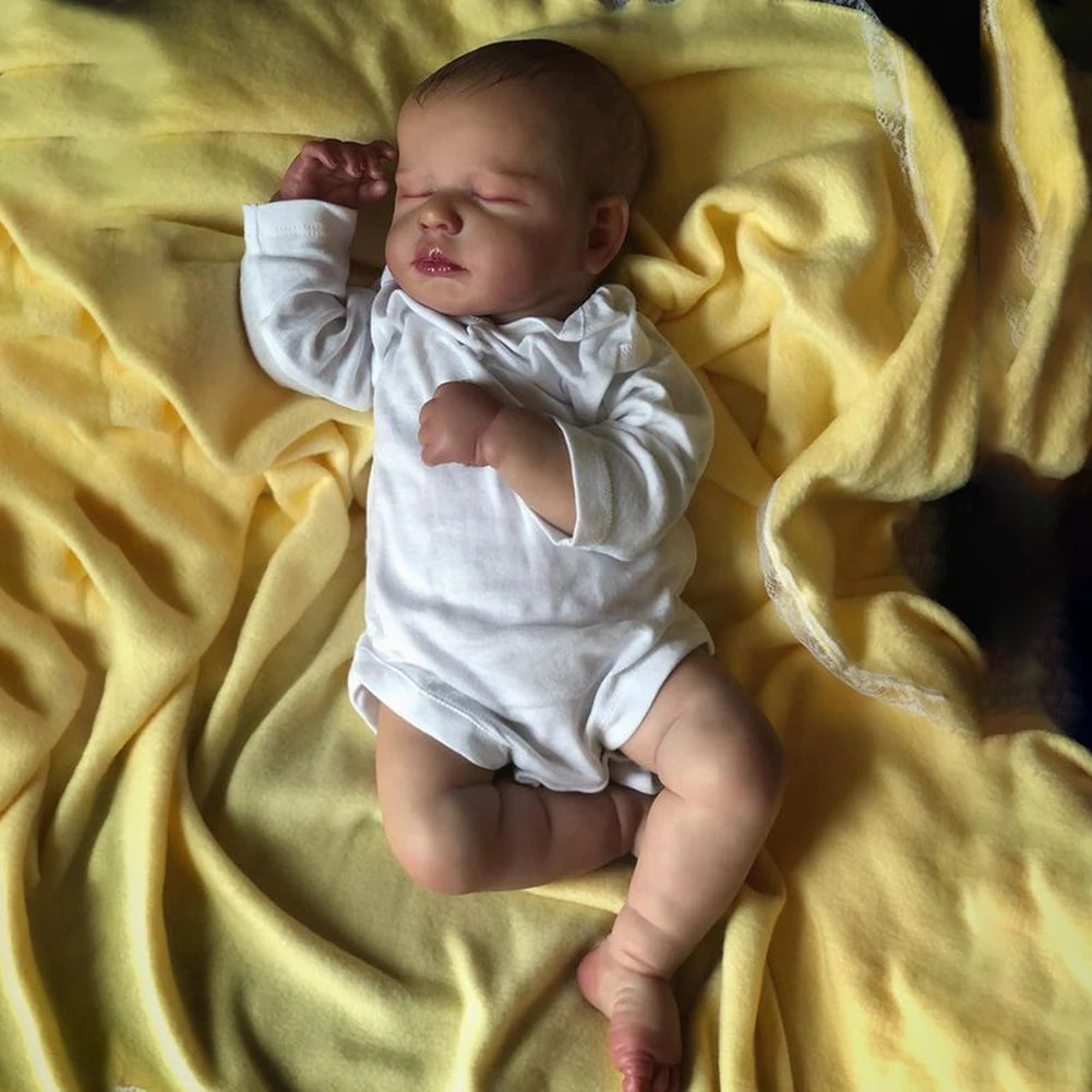 MRB 50cm Realistic Bebe Reborn Doll – Handmade Silicone Vinyl LouLou Toy for Girls Christmas Gift