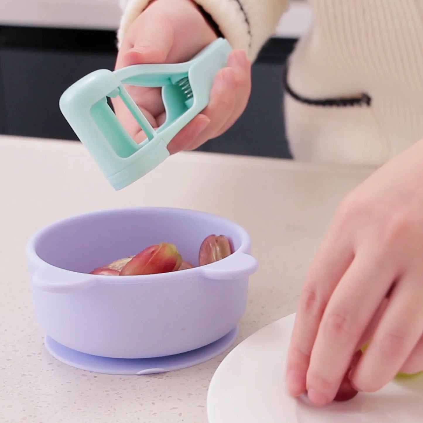 Tomato Slicer Cutter Grape & Cherry Fruit Salad Splitter - Handy Kitchen Gadget for Toddlers and Babies