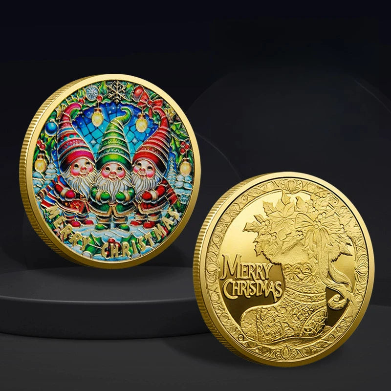 Christmas Commemorative Coin β Santa Claus Carriage & Boots Lucky Holiday Collectible Badge
