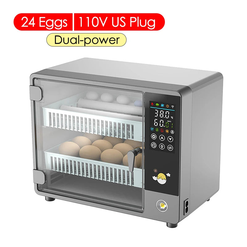 24-Egg Automatic Incubator — Touch Control Hatchery Machine for Chicken, Duck, Quail & Bird Eggs