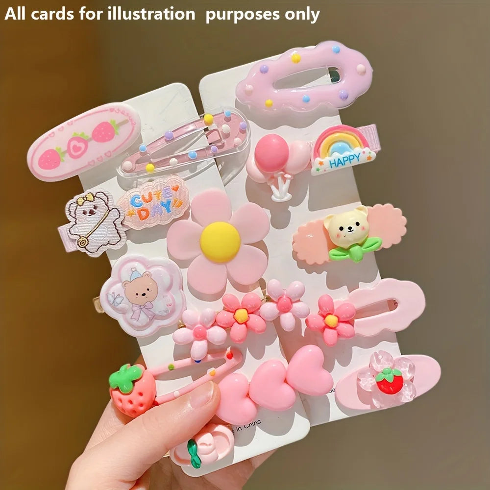 14-Piece Sweet Pink Hairpins - Cute Versatile Hair Accessories for Girls, Everyday Styling & Special Occasions