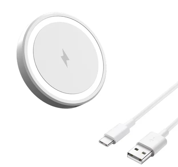Mini Magnetic Wireless Charger - Slim 15W Fast Charging Pad for iPhone 13–18 with Strong Magnetic Attachment