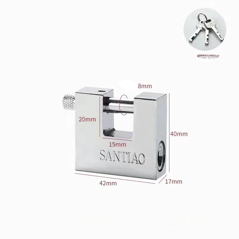 High Security Padlock with 3 Keys – Heavy Duty D-Shaped Lock for Garage Doors, Containers, Gates, and Warehouses