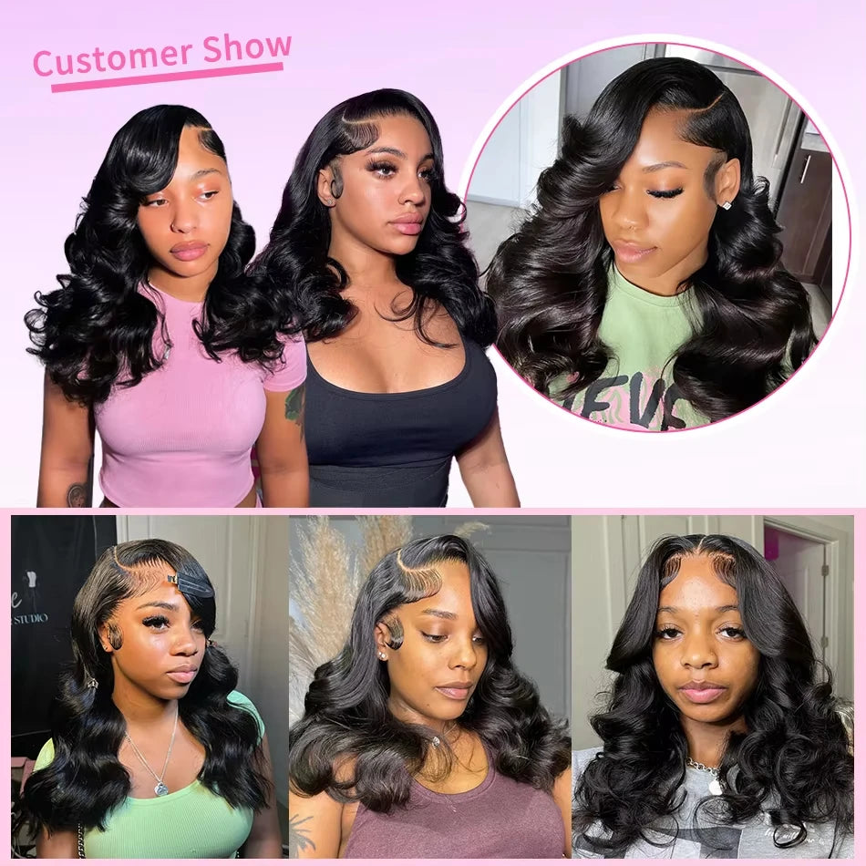 Brazilian Body Wave Short Bob Wig β 13x4/13x6 HD Transparent Lace Front, Pre-Plucked 5x5 High Density Human Hair Lace Frontal Wig