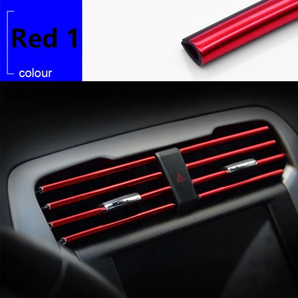 10-Piece Car AC Vent U-Shaped Decorative Trim Strips – 20cm Interior Styling Moulding and Edge Protector Accents