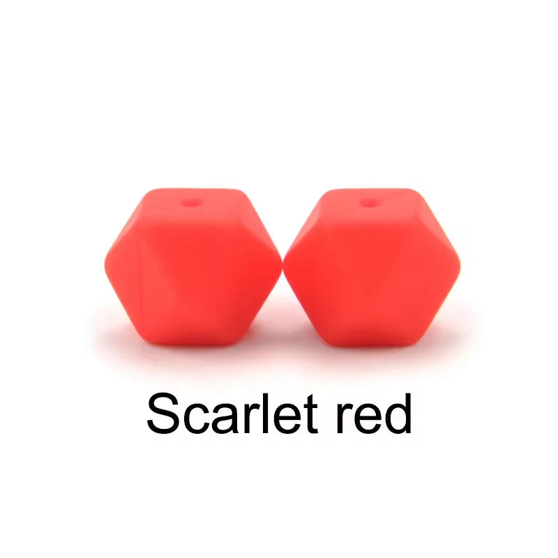 LOFCA 10PCS Hexagon Silicone Beads (14mm/17mm) β DIY Jewelry Making & Pacifier Chain Accessories Bulk Set