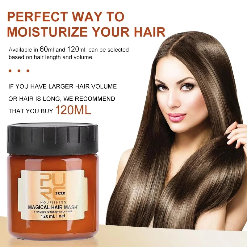 PURC 5-Second Magic Hair Mask — Argan Oil Nourishing Repair for Damaged, Frizz-Prone Hair
