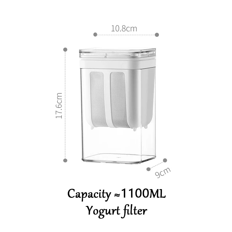 Greek Yogurt Maker with Stainless Steel Strainer – Whey Separator & Cheese Moisture Filter Kitchen Tool