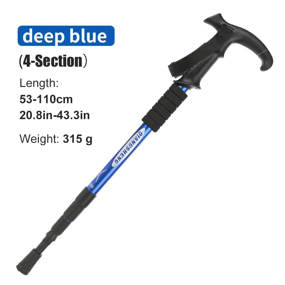 Outdoor Folding Trekking Pole β 4-Section Lightweight Telescopic Walking Stick for Hiking, Camping & Climbing