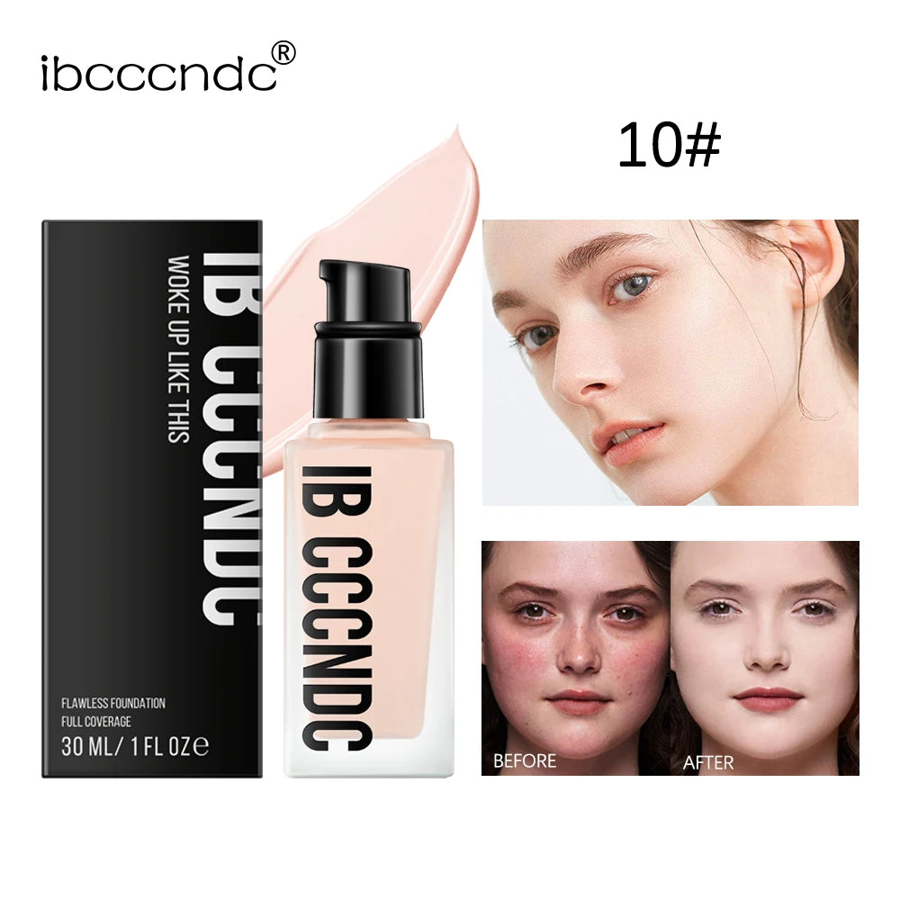 Flawless All-Day Waterproof Concealer & Foundation – 6-Color Full Coverage Moisturizing Makeup for Women