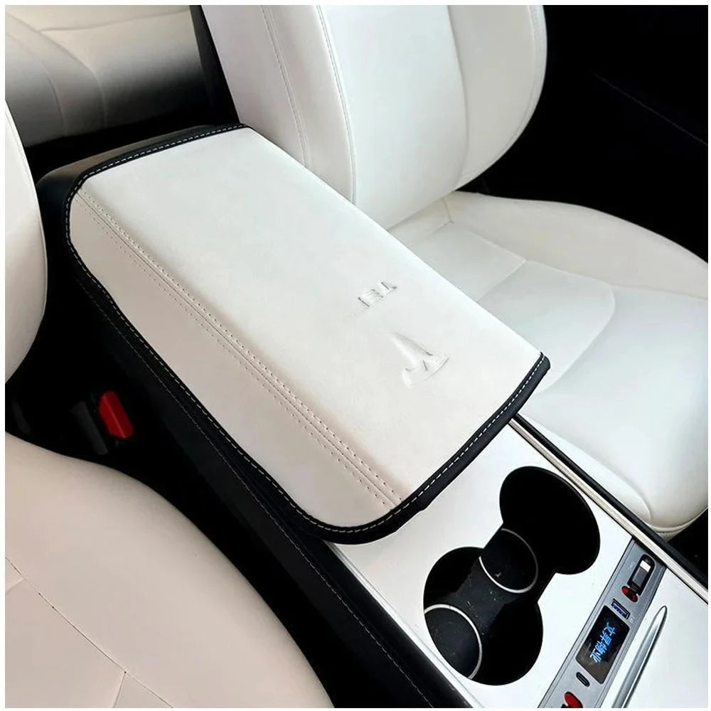 Tesla Model 3/Y 2017-2024 Armrest Cover – Leather Center Console Protector Interior Accessory