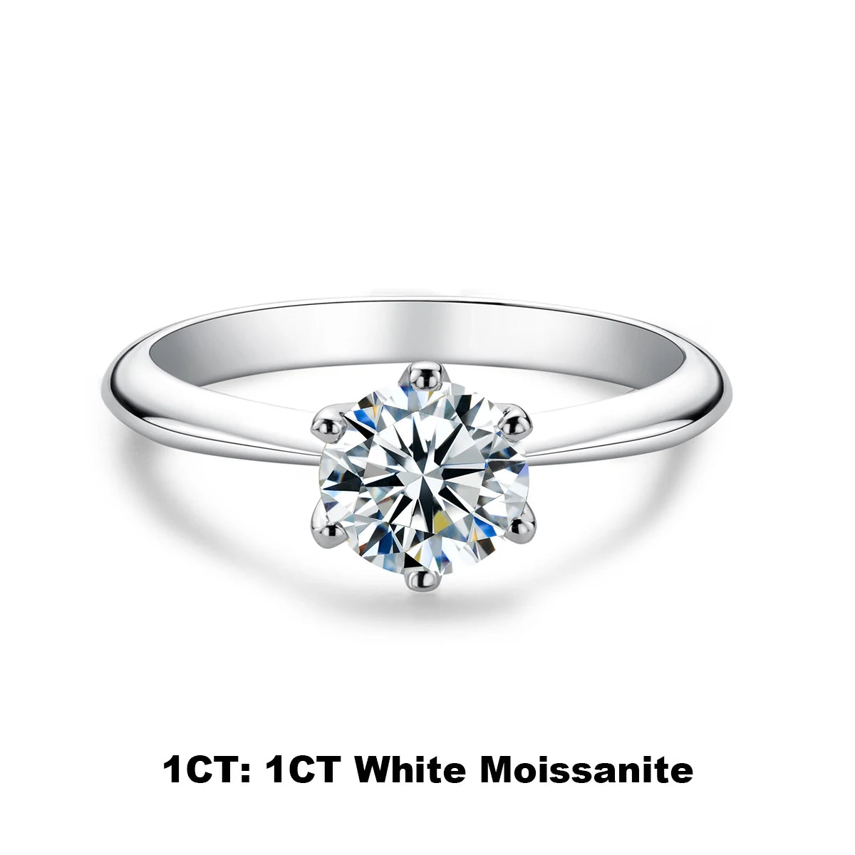 AnuJewel D Color Moissanite Engagement Ring 1–5ct — 925 Sterling Silver Gold-Plated Solitaire Ring for Women, Wholesale